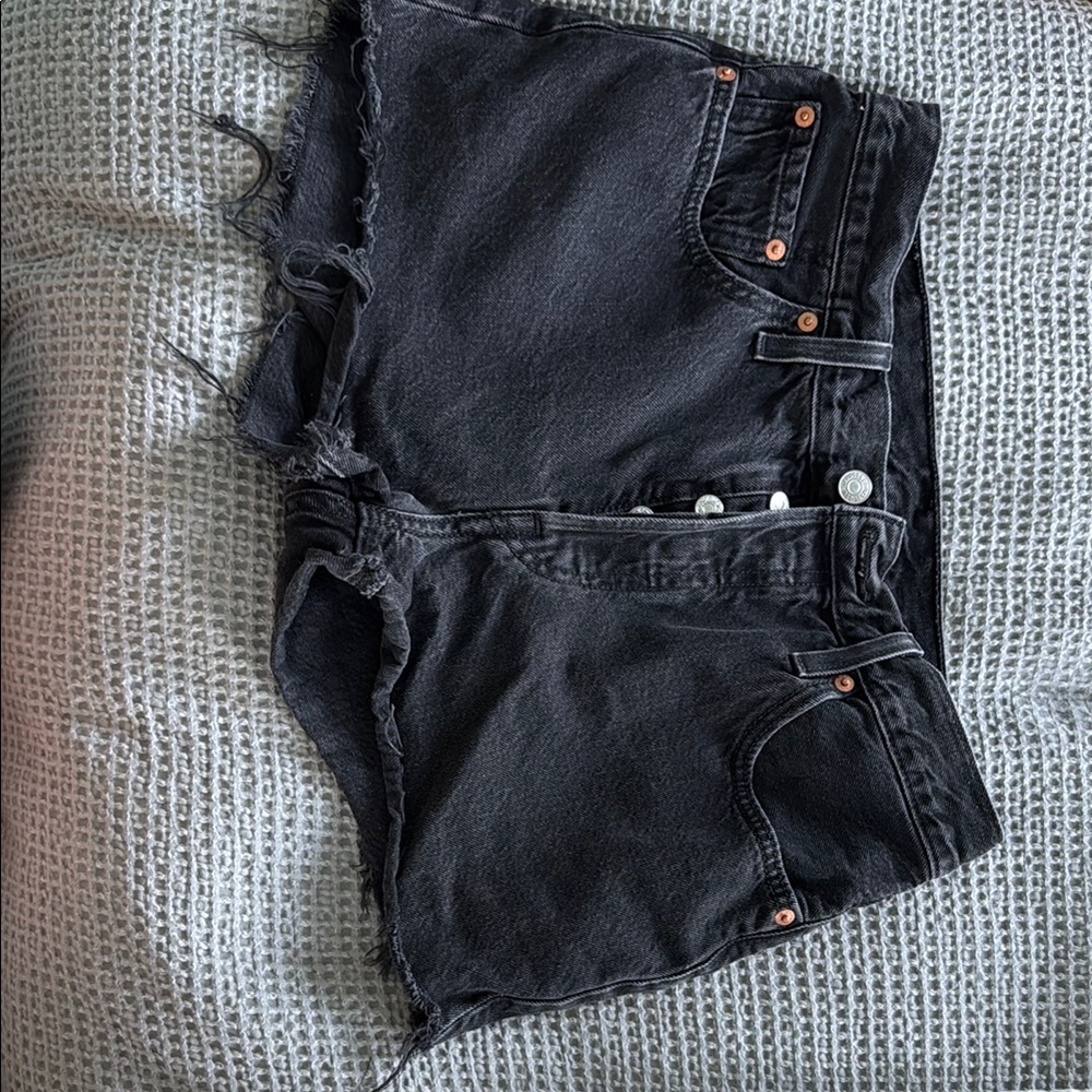 Levi's Black Denim Cutoff Shorts